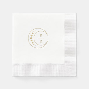 Moon Monogram Wedding Paper Napkin