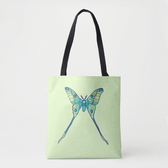 Moon Moth Magic - Butterfly Lover Art Tote Bag (Front)