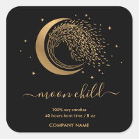 Moon Mystic Witchy Celestial Willow Tree Square St