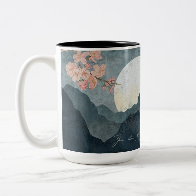 Moon Night Aesthetic White Mug (Left)