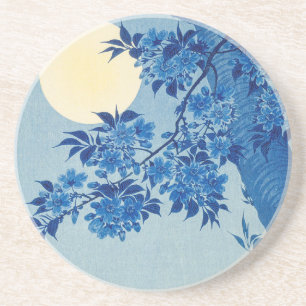 Moon Night Evening Tree Blue Moonlit Coaster