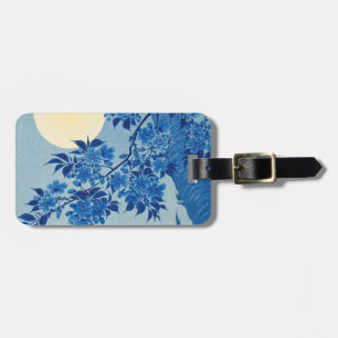 Moon Night Evening Tree Blue Moonlit Luggage Tag
