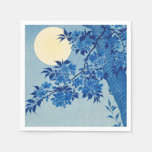 Moon Night Evening Tree Blue Moonlit Napkin
