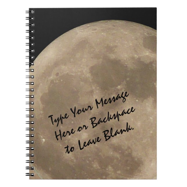 Moon Notebook Custom Full Moon Journal Book Gifts (Front)