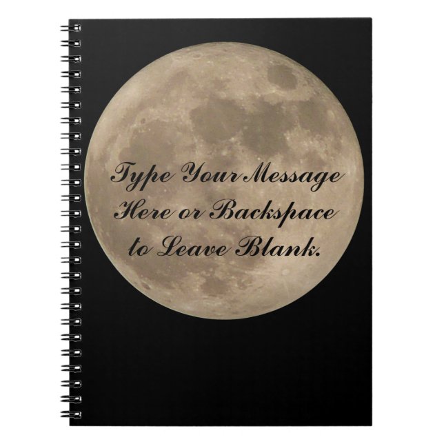Moon Notebook Custom Full Moon Journal Book Gifts (Front)