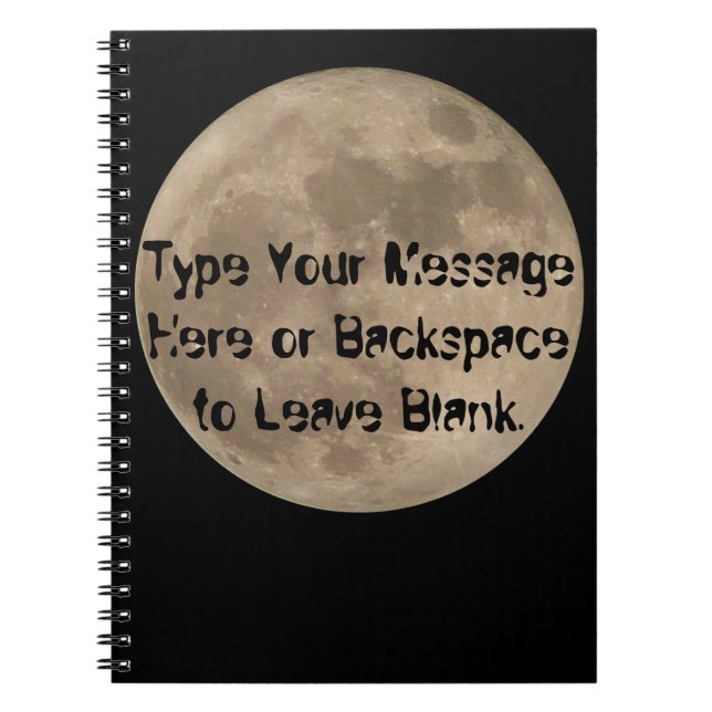 Moon Notebook Custom Full Moon Journal Book Gifts (Front)