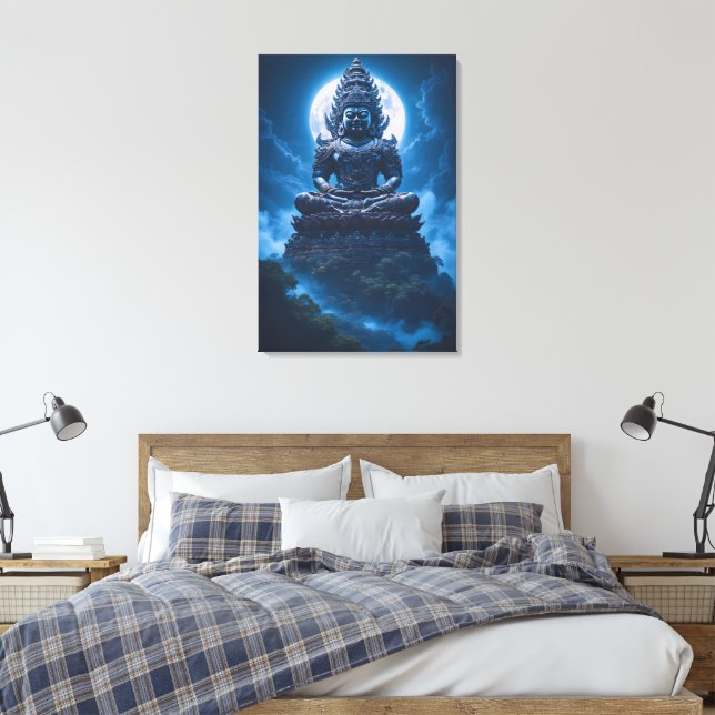 Moon of the Silent Guardian Canvas Print (Insitu(Bedroom))