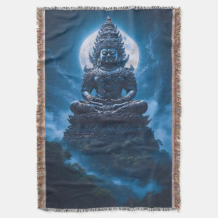 Moon of the Silent Guardian Throw Blanket