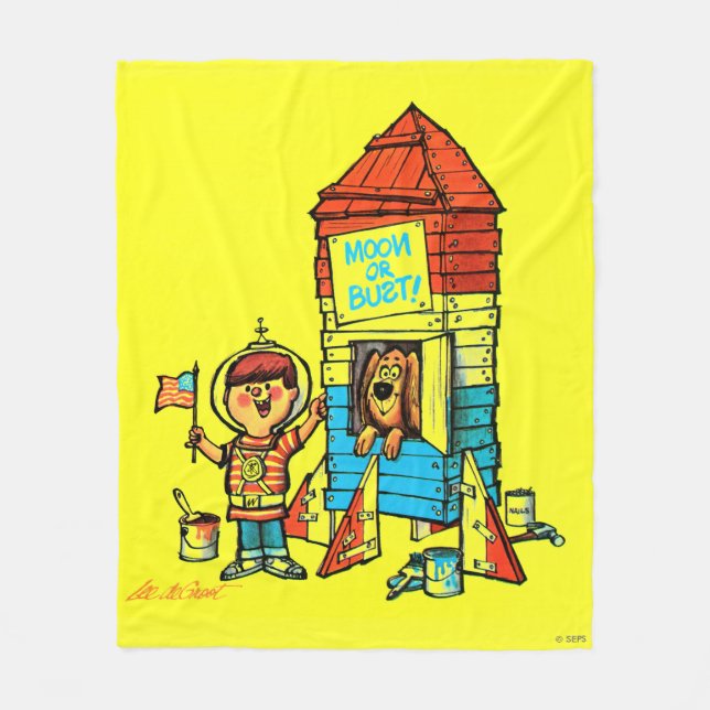 Moon or Bust! Fleece Blanket (Front)