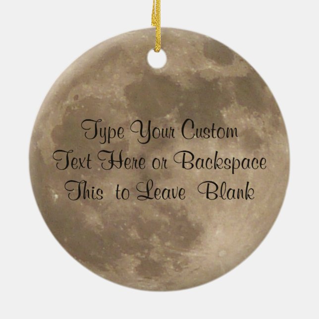 Moon Ornament Personalised Full Moon Decoration (Back)