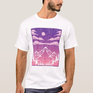 Moon Outdoor Mountains Hiking Forest Nature T-Shirt
