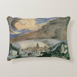 Moon Over Barcelona by Walter Gramatte Decorative Cushion