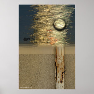 Moon Over Birch by Gregory Gallo Poster