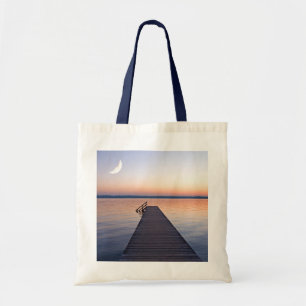 Moon Over Buscharner Footbridge   Starnberg Lake Tote Bag