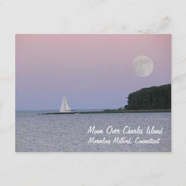 Moon Over Charles Island Postcard (Front)