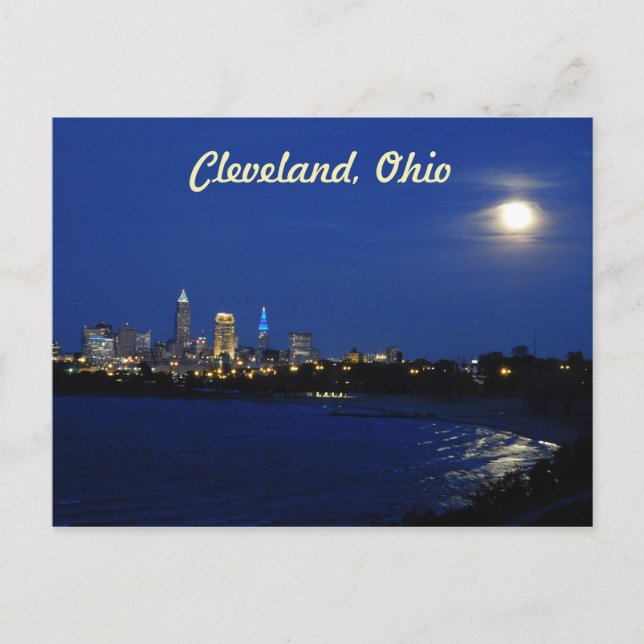 Moon over Cleveland Postcard (Front)