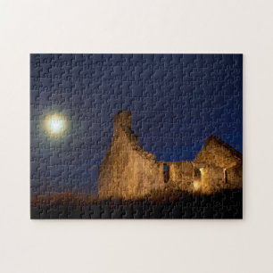 Moon Over Cottage Ruins County Galway, Ireland Jigsaw Puzzle