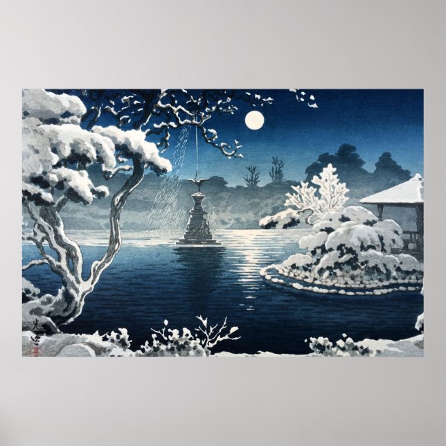 Moon Over Hibiya Park by Tsuchiya Koitsu Poster (Front)