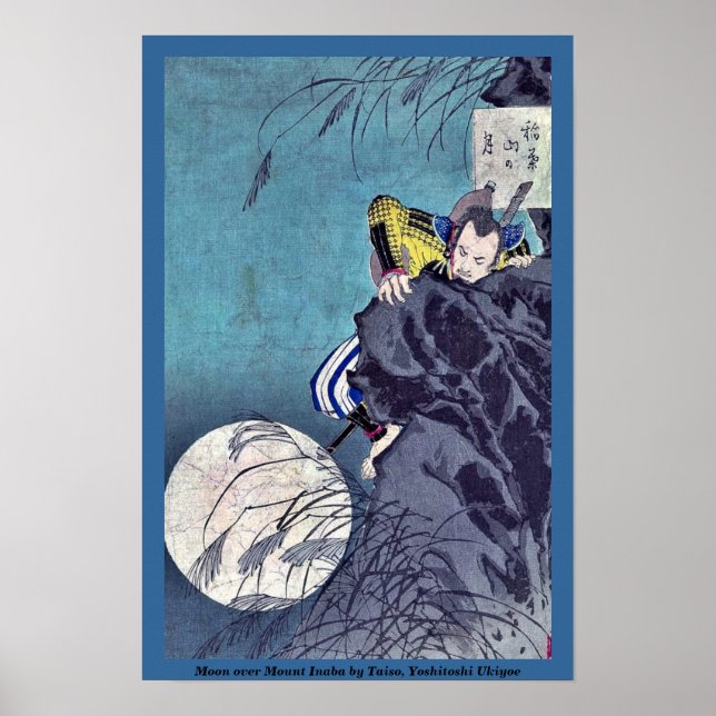 Moon over Mount Inaba by Taiso, Yoshitoshi Ukiyoe Poster (Front)