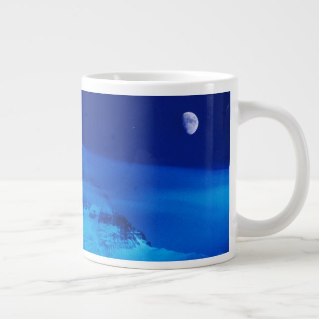 Moon Over Mt. Everest Tibet, China Large Coffee Mug (Right)