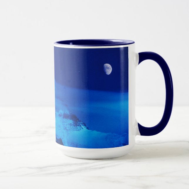 Moon Over Mt. Everest Tibet, China Mug (Right)