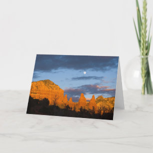Moon Over Sedona Greeting Card 2226