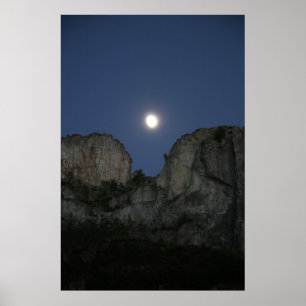 Moon Over Seneca Rock, West Virginia Poster