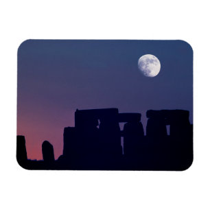 Moon Over Stonehenge Wiltshire, England Magnet