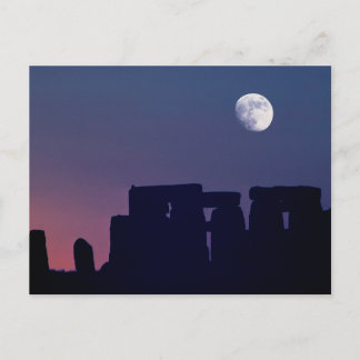 Moon Over Stonehenge | Wiltshire, England Postcard