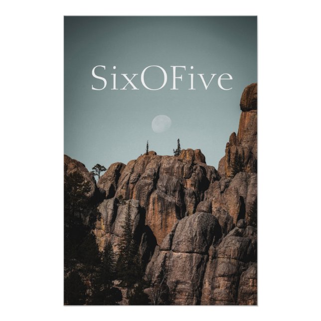 Moon Over Sylvan Lake Rocks Area Code 605 Poster (Front)