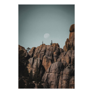 Moon Over Sylvan Lake Rocks Poster