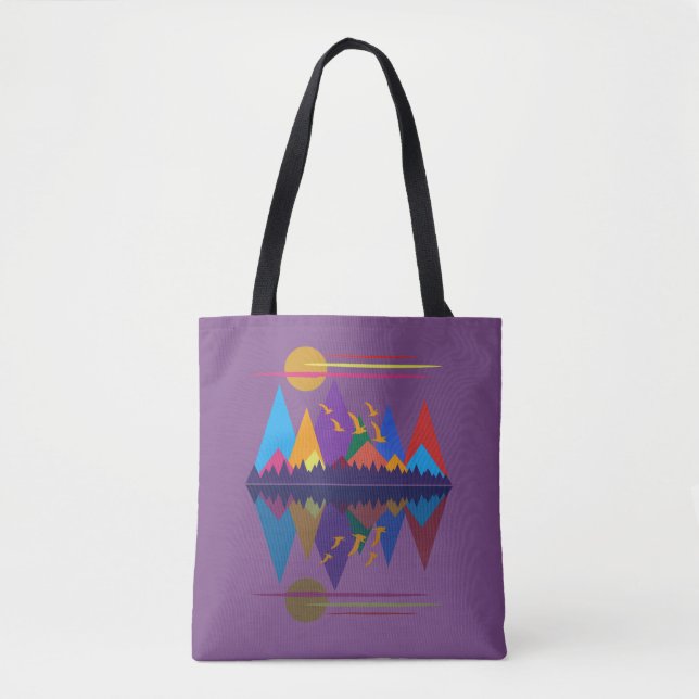 Moon Over The Mountains #9 Tote Bag (Front)