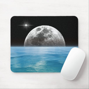 Moon Over the Ocean Mouse Mat