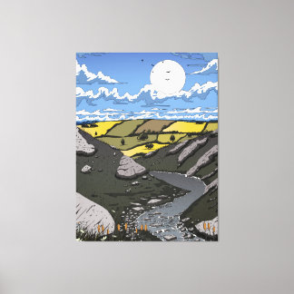 Moon Over The Valley Canvas Print