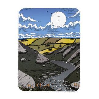Moon Over The Valley Magnet