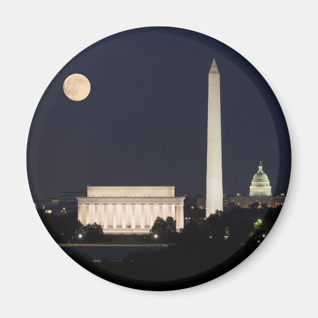 Moon over Washington DC Magnet (Front)