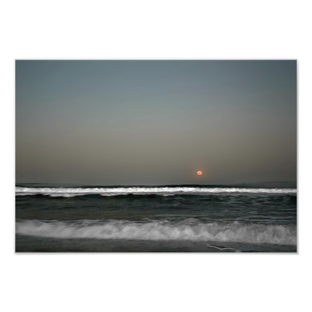 Moon Over Waves Photo Print (Front)
