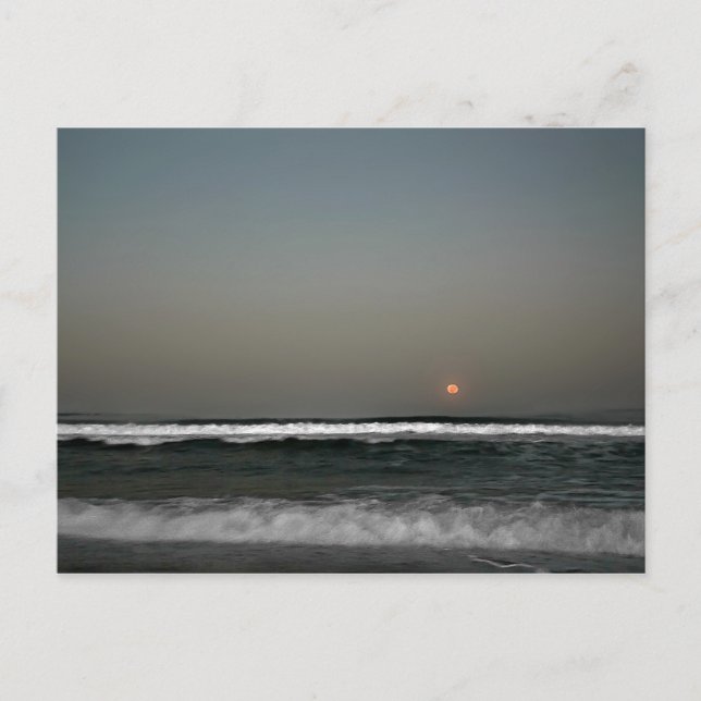 Moon Over Waves Postcard (Front)