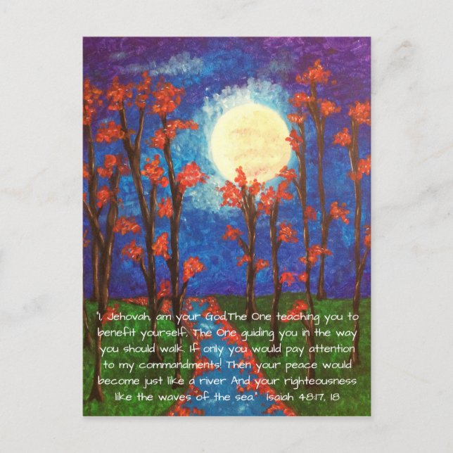 Moon Painting~Peace Like a RIver Postcard (Front)