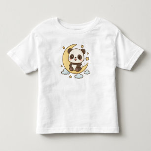 Moon Panda – Cute Panda Sitting on Crescent Toddler T-Shirt