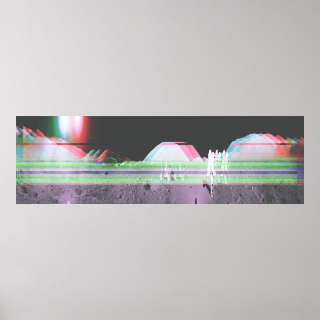 Moon Panorama Apollo 17 Glitch (Taller) Poster (Front)