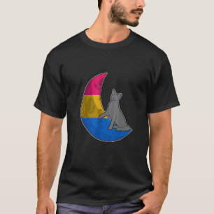 Moon Pansexual Flag Cat LGBTQ Safe Space Gay Pride T-Shirt