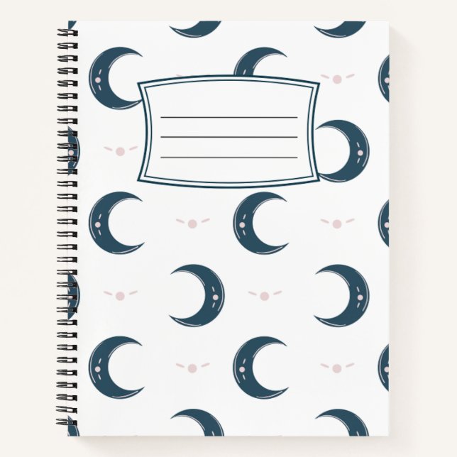 Moon Pattern Spiral Notebook 8.5x11 (Front)