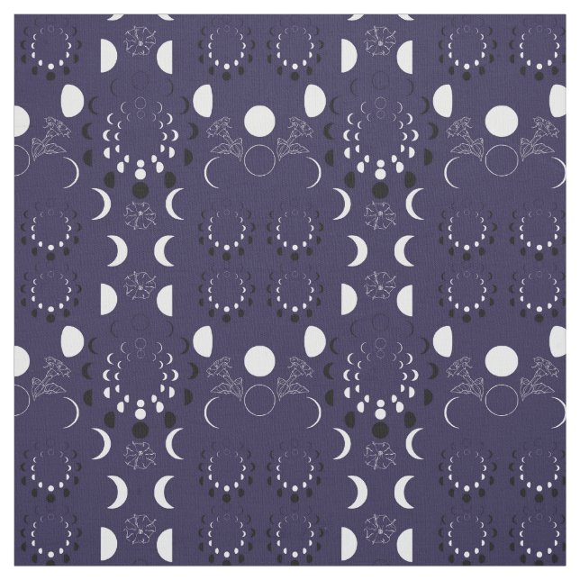 Moon Phase and Datura Fabric (Swatch)