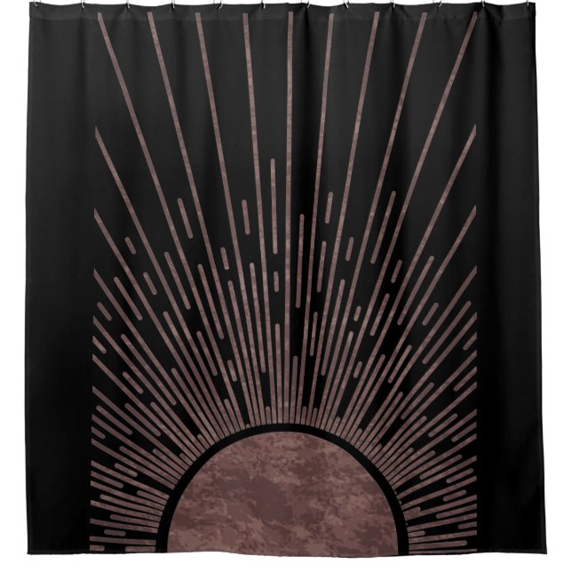 Moon Phase Arch Abstract Sun And Sun Rays Set, 1/6 Shower Curtain (Front)