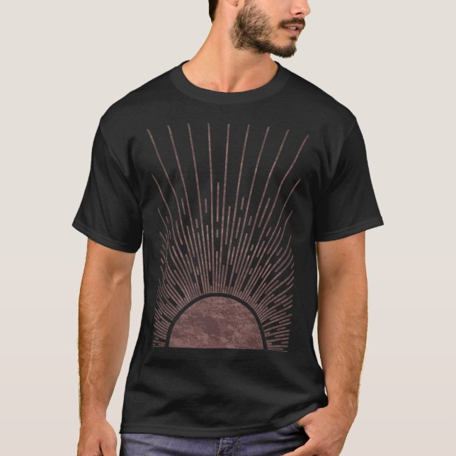 Moon Phase Arch Abstract Sun And Sun Rays Set, 1/6 T-Shirt (Front)
