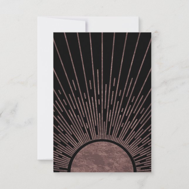 Moon Phase Arch Abstract Sun And Sun Rays Set, 1/6 Thank You Card (Front)
