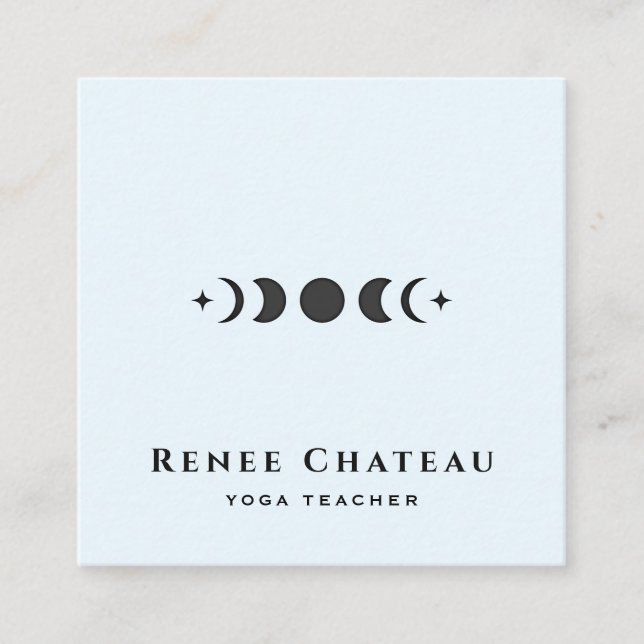 Moon Phase Astrologist Yoga Teacher Square Business Card (Front)