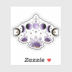 Moon Phase Crystal Sticker Witchy Aesthetic Boho
