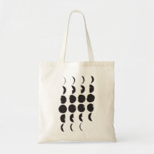 Moon Phase Hand Drawn Tote Bag